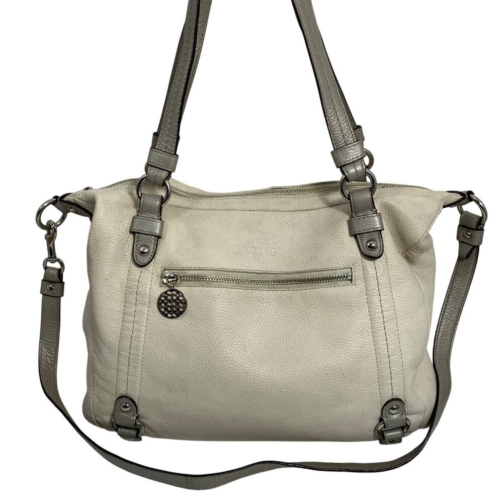 COACH Alexandra Ivory Leather Top Zip Crossbody Shoulder Bag F17566 FLAW